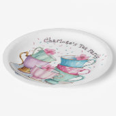 Tea for Two Elegant Girl's Birthday Party Pappteller (Schrägansicht)