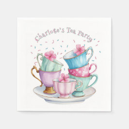 Tea for Two Elegant Girl's Birthday Party Serviette