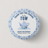 Tea for Two – Floral 2nd Birthday Party Button (Vorderseite)