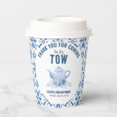 Tea for Two – Floral 2nd Birthday Party Pappbecher (Rückseite)