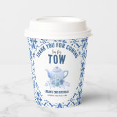 Tea for Two – Floral 2nd Birthday Party Pappbecher (Vorderseite)