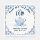 Tea for Two – Floral 2nd Birthday Party Serviette (Vorderseite)