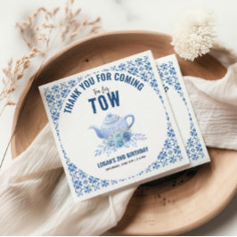 Tea for Two – Floral 2nd Birthday Party Serviette