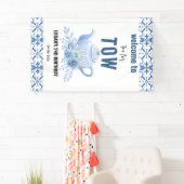 Tea for Two – Floral 2nd Birthday Welcome Banner (Insitu)