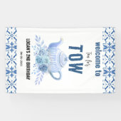 Tea for Two – Floral 2nd Birthday Welcome Banner (Horizontal)