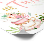 Tea for Two Tea Party Girl 2nd Second Birthday Poster (Ecke)