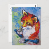 Tea Fox Postkarte (Vorne/Hinten)