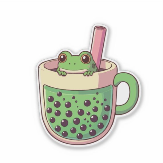 Tea Frog Aufkleber (Vorderseite)