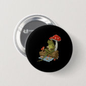 Tea Frog Mushroom Cnic Cute Nature Aesthetic Cotta Button (Vorne & Hinten)