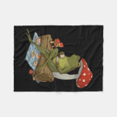 Tea Frog Mushroom Cnic Cute Nature Aesthetic Cotta Fleecedecke (Vorderseite (Horizontal))