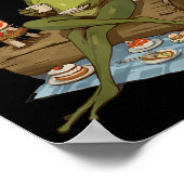 Tea Frog Mushroom Cnic Cute Nature Aesthetic Cotta Poster (Ecke)