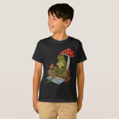 Tea Frog Mushroom Cnic Cute Nature Aesthetic Cotta T-Shirt (Vorne ganz)