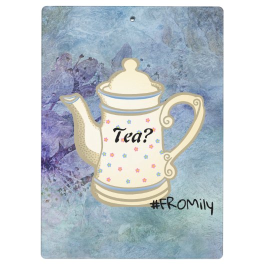 Tea? #FROMily from Fandom Liu Diner Design Klemmbrett (Rückseite)