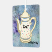 Tea? #FROMily from Fandom Liu Diner Design Ornament Aus Metall (Vorderseite links)