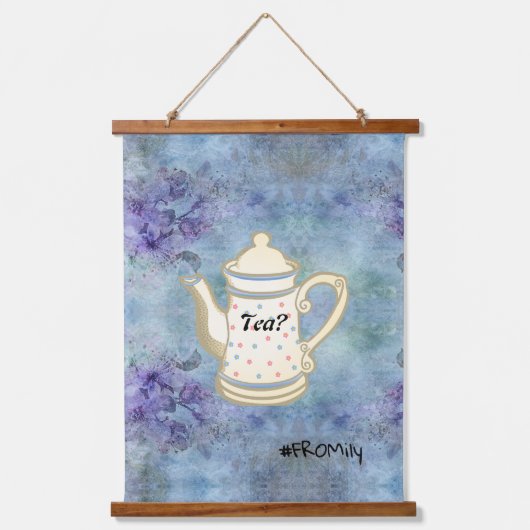 Tea? #FROMily from Fandom Liu Diner Design Wandteppich Mit Holzrahmen (Vorderseite)