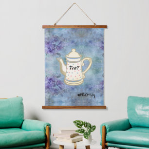 Tea? #FROMily from Fandom Liu Diner Design Wandteppich Mit Holzrahmen