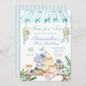 Tea Garden Einladung zum Geburtstag (Vorne/Hinten)