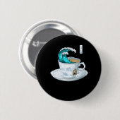 Tea Great Wave Off Kanagawa Button (Vorne & Hinten)