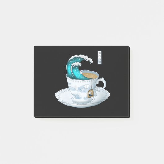 Tea Great Wave Off Kanagawa Post-it Klebezettel (Vorderseite)