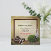 Tea House Grand Opening Einladung (Stehend Vorderseite)