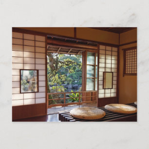 Tea House in spring postcard Postkarte