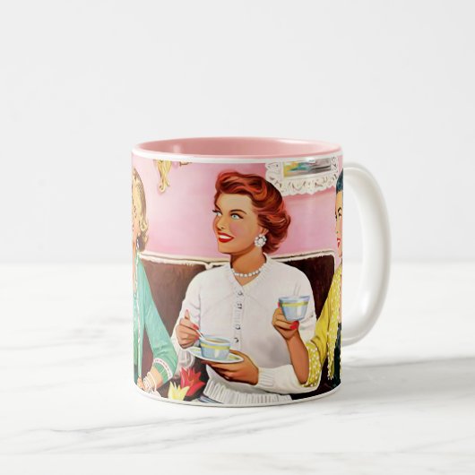 TEA-KAFFEE-TASSE 1950 ZWEIFARBIGE TASSE (VorderseiteRechts)