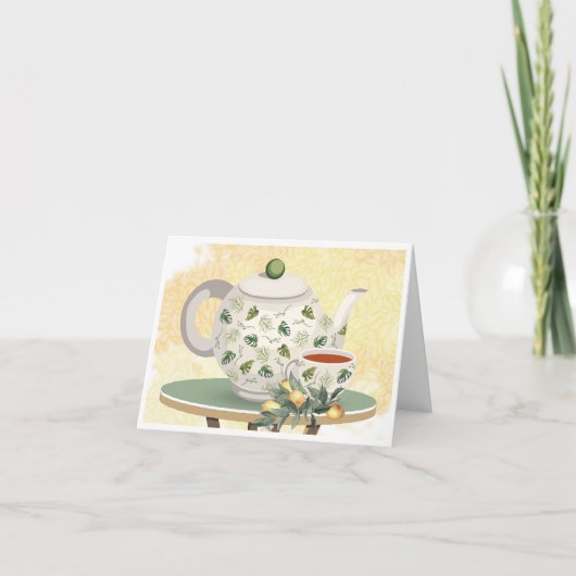 Tea Kettle and Tee Cup Blank Note Card (Vorderseite)