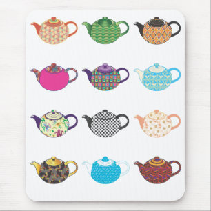 Tea Kettles, mehrfarbig Mousepad
