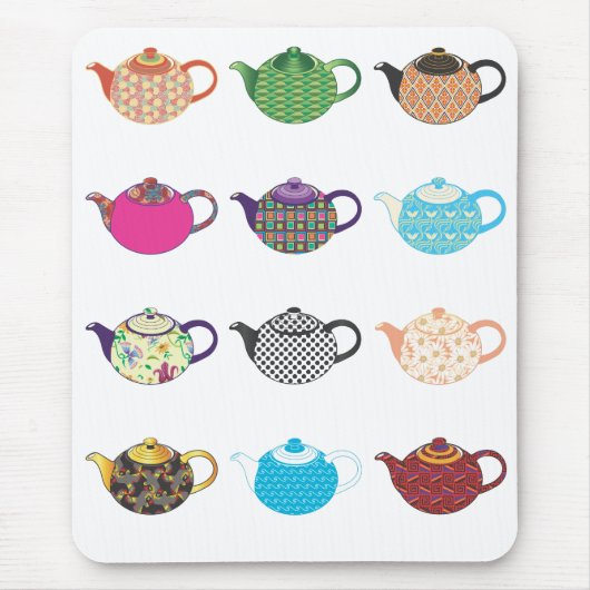 Tea Kettles, mehrfarbig Mousepad (Vorne)