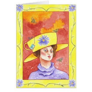 Tea Lady mit BienenNote Card