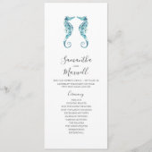 Tea Length Beach Hochzeitsprogramme Seepferde Programm (Vorderseite)