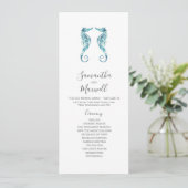 Tea Length Beach Hochzeitsprogramme Seepferde Programm (Stehend Vorderseite)