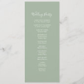 Tea Length Wedding Program Lighthouse Programm (Rückseite)