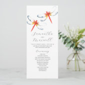 Tea Length Wedding Program Template Dragonfly Programm (Stehend Vorderseite)
