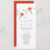 Tea Length Wedding Program Template Dragonfly Programm (Vorne/Hinten)