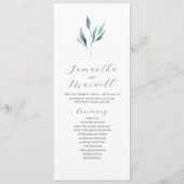 Tea Length Wedding Program Template Dusty Blue Programm (Vorderseite)