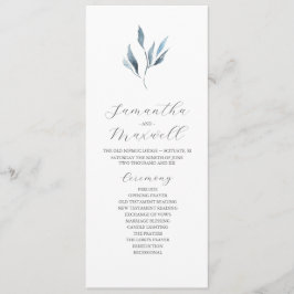 Tea Length Wedding Program Template Dusty Blue Programm