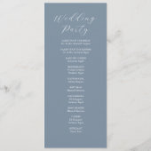 Tea Length Wedding Program Template Dusty Blue Programm (Rückseite)