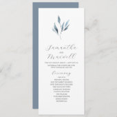 Tea Length Wedding Program Template Dusty Blue Programm (Vorne/Hinten)