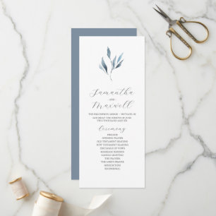 Tea Length Wedding Program Template Dusty Blue Programm