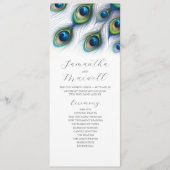 Tea Length Wedding Program Template Peacock Programm (Vorderseite)
