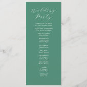 Tea Length Wedding Program Template Peacock Programm (Rückseite)