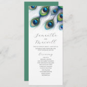 Tea Length Wedding Program Template Peacock Programm (Vorne/Hinten)