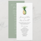 Tea Length Wedding Program Template Pineapple Programm (Vorne/Hinten)
