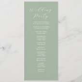 Tea Length Wedding Program Template Sonnenblume Programm (Rückseite)