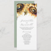 Tea Length Wedding Program Template Sonnenblume Programm (Vorne/Hinten)