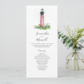 Tea Length Wedding Programs Lighthouse Programm (Stehend Vorderseite)