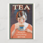 Tea Lover Café Vintage Lustration Postkarte (Vorderseite)
