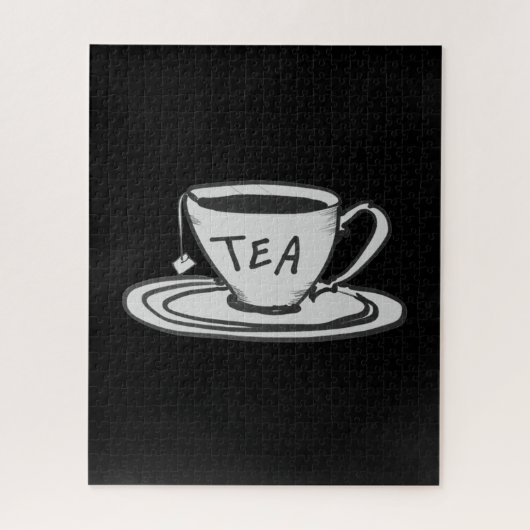 Tea Lover Zeichnend Minimalistisch Puzzle (Vertikal)