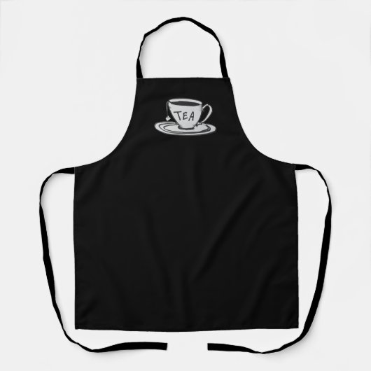 Tea Lover Zeichnend Minimalistisch Schürze (Vorderseite)